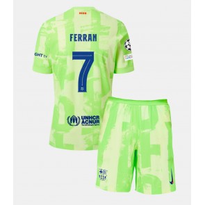 Barcelona Ferran Torres #7 Dětské Alternativní dres komplet 2024-25 Krátký Rukáv (+ trenýrky)